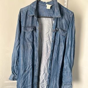 Jean Dress w/ tie waist belt